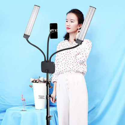 Double Arms LED Fill Light pour la beauté, l'extension des cils, le maquillage ou l'éclairage de la photographie